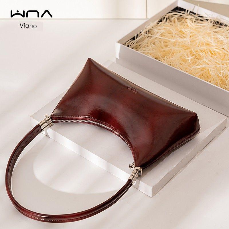 

Изысканный нишевый стиль, западный стиль, винно-красная сумка-багет, свадебная сумка, женская сумка подмышку для невесты, сумка для通勤, сумка на одно плечо Burgundy