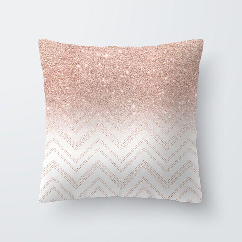 Buy Decorative Sqaure Pillow Case Rose Gold Geometric Car Cushion Cover One Side Printed at