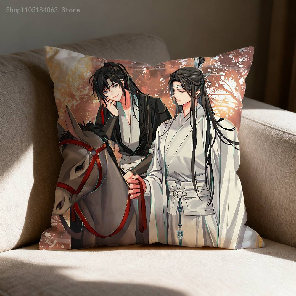 Mo Dao Zu Shi Pillow Case Print Polyester Fiber 40X40 Cm Home Sofa Throw Cushion Cover Decoration