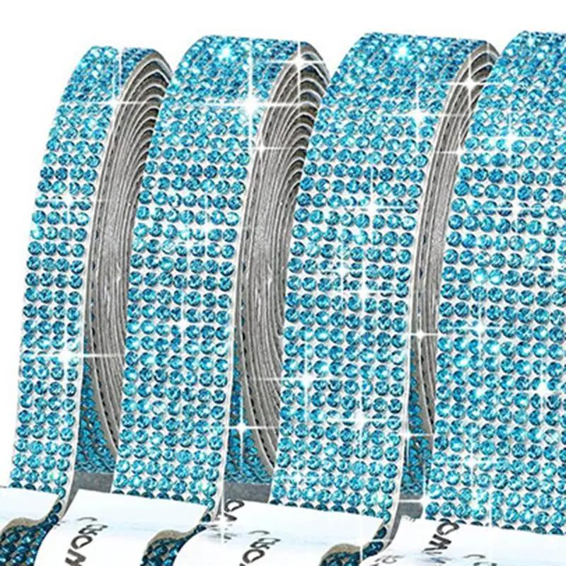 Self Adhesive Crystal Rhinestone Sticker Diamond Ribbon DIY Sticker Rhinestones Arts Crafts Car Phone Decoration