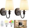 Rechargeable RGB Battery-Powered Wall Lamp - Creative American Style for Living Room or Bedside, Includes Remote Control