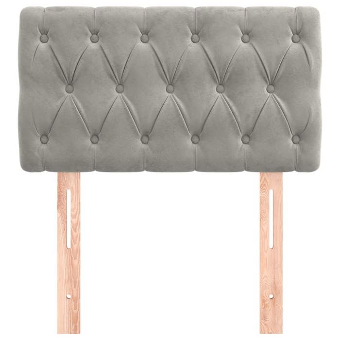 VidaXL Tête de Lit Meuble de Chambre à Coucher Accessoire de Lit Simple Tête de Cadre de Lit Intérieur Gris Clair 80x7x78/88 346306