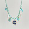 Conjunto de Pulsera y Collar Estilo Océano con Conchas y Estrellas Marinas de Acero Inoxidable