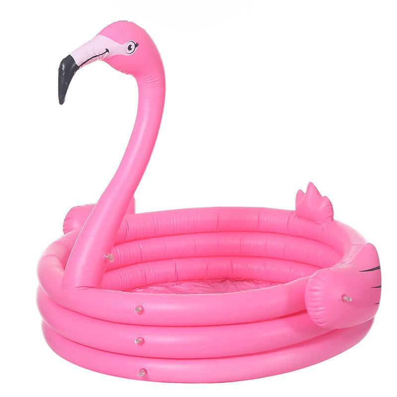 Summer Sale: Kids' Inflatable Flamingo Water Play Pool - PVC Baby Bath Pool