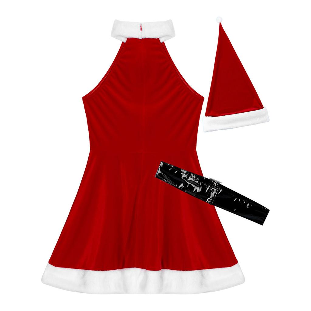 Womens Christmas Dress Up Hot Women Santa Costume Adult Mrs Miss Claus Sexy Outfit Christmas Fancy Dress Xmas Green-in Queen Of Hearts Costume Women - Foto 2