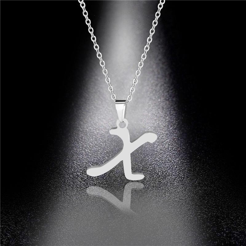 Simple English Letter Necklace Collarbone Chain Women Fashion Jewelry 26 Alphabet Pendant