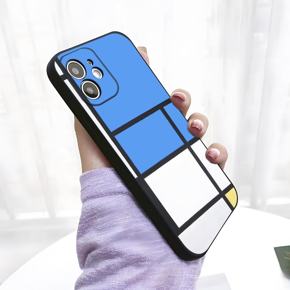 

Pattern Abstract Piet Mondrian Phone Case For IPhone 17 Pro Max 15 Pro 16 14 Plus 12 13 Mini 11 Pro Shockproof Soft Cover iPhone14 ProMax