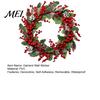 Holiday Home Beautification Christmas Wreath Wall Stickers, Red Berries And Pine Cones Garland Decals, Seasonal Window Filmes Waterproof PVC