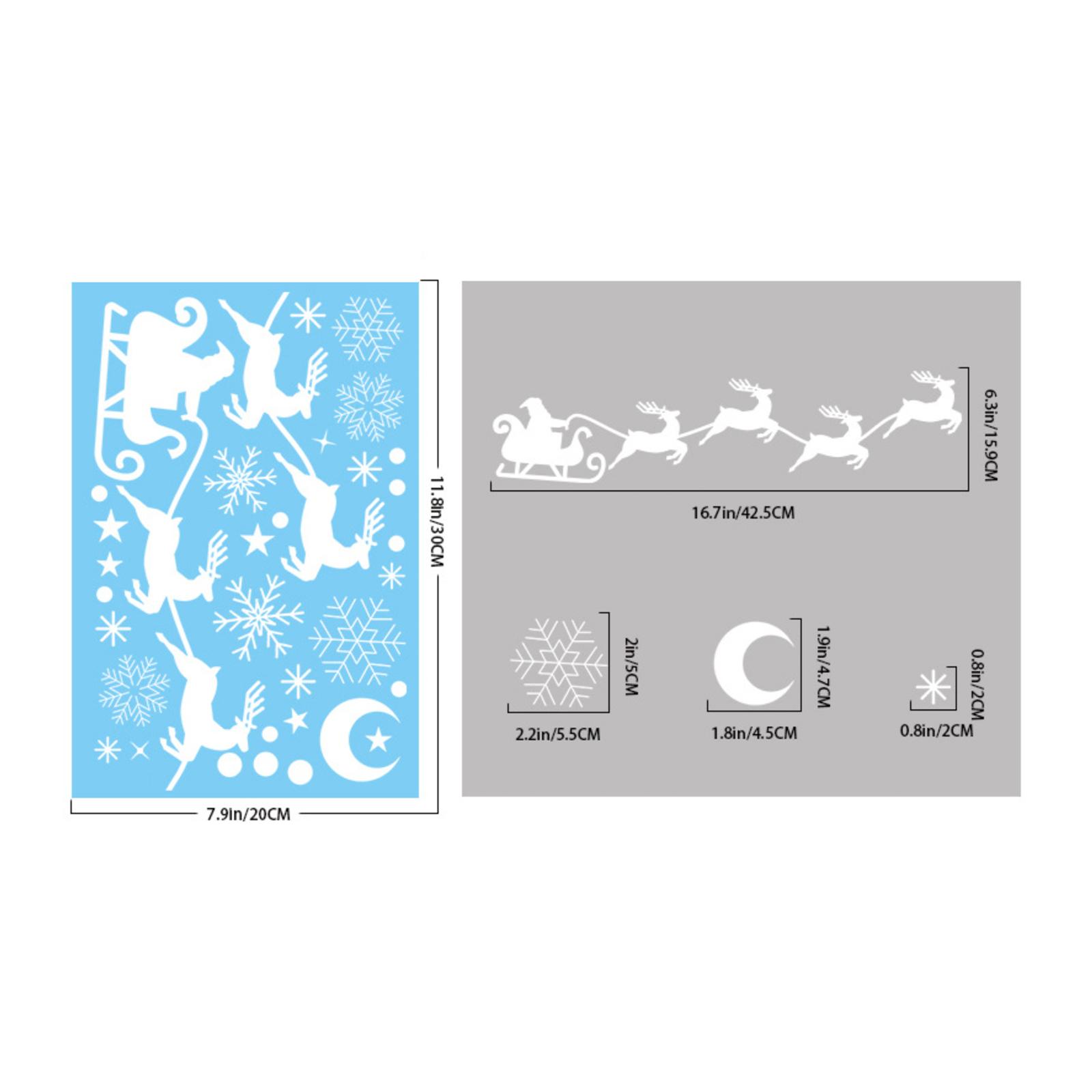 

Christmas Decorations Winter Snow House Static Stickers Shopping Mall Window Scene Layout Elk Christmas Tree Window Stickers One Size