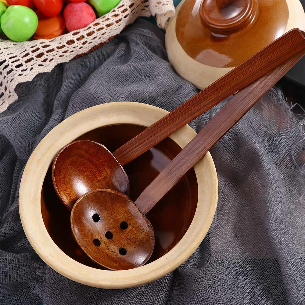 Accessories Tableware Soup Ladle Hot Pot Long Handle Soup Spoon Wooden Spoon Ramen Spoon Colander