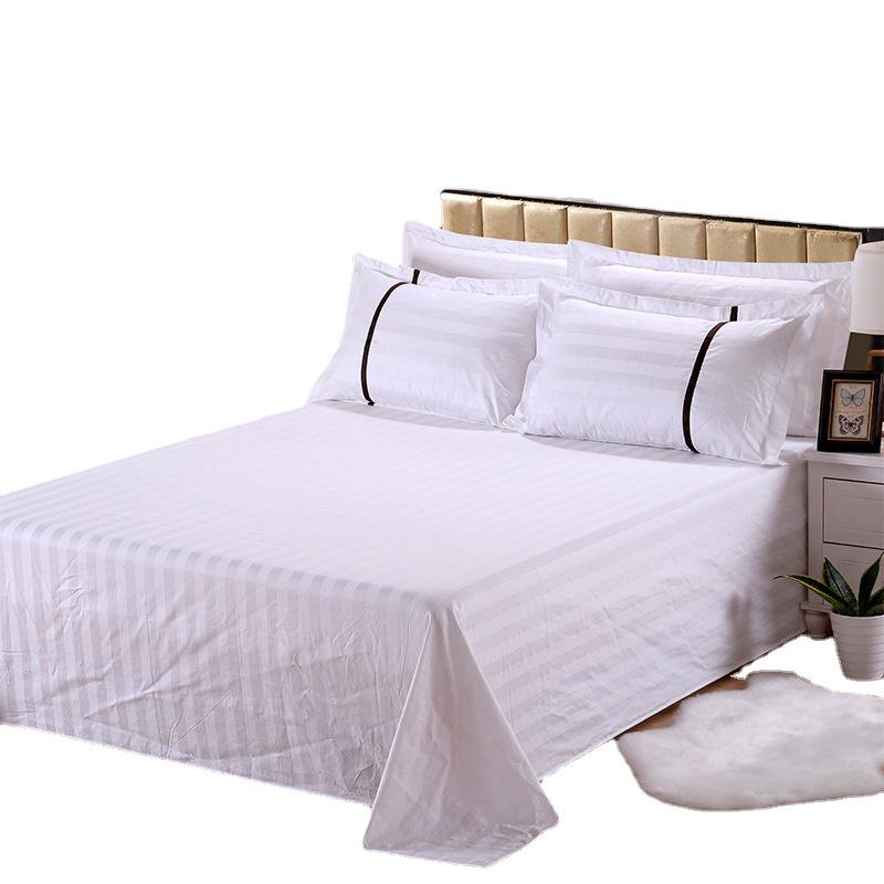 100% Cotton Sateen Stripe High Density Bed Sheet Set - Extra Thick Fitted Sheet