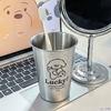 Question Mark Boys and Girls Thickened Anti-fall Stainless Steel Couple Toothbrush Cup Simple Mouthwash Cup Creative Wash Cup