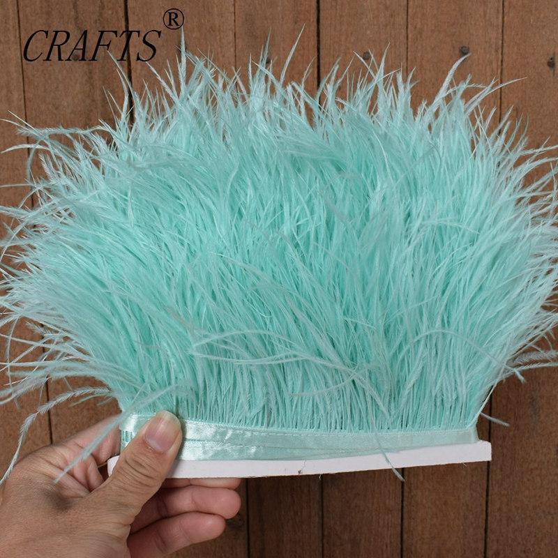 FeatherHigh quality fluffy ostrich feather trimming cloth sideband 5M 10M long DIY clothing accessories decorative accessories 8-11cm