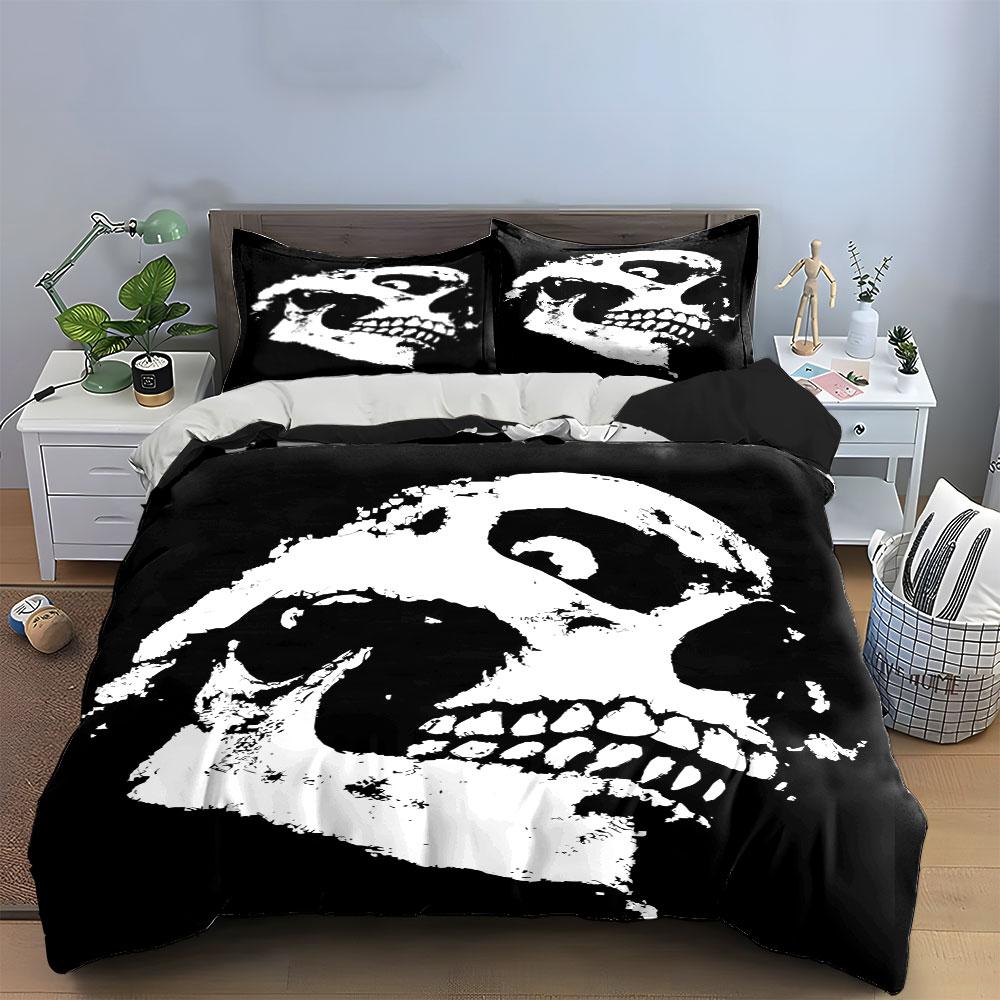 Skull Face Graphic Pattern. Bedding Sets Duvet Cover Sets Duvet Covers Pillowcases(1 * Duvet Cover 2 * Pillowcases Without Duvet Insert)