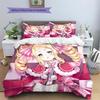 Re:Zero  Pattern Bedding Quilt Set  Home Decoration  Gift (1 * duvet cover + 2 * pillowcase  without core)