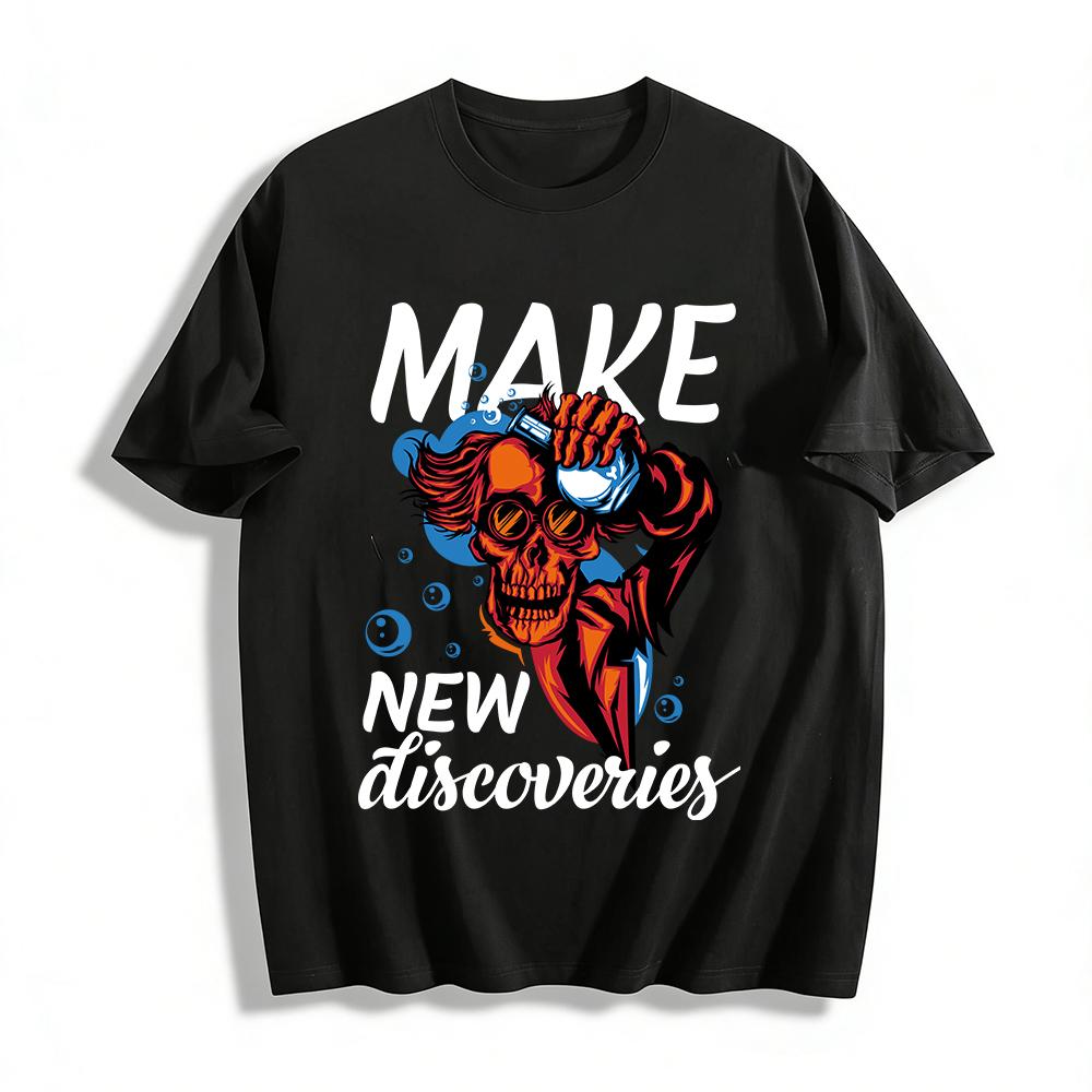 

Skull Chugging Graphic Cool American Street Style Casual Top Pure cotton T-shirt XXS