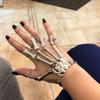 Halloween Skeleton Finger Bracelets Women Skeleton Bones Hand Bracelets Nightclub Gothic Punk for Christmas Halloween