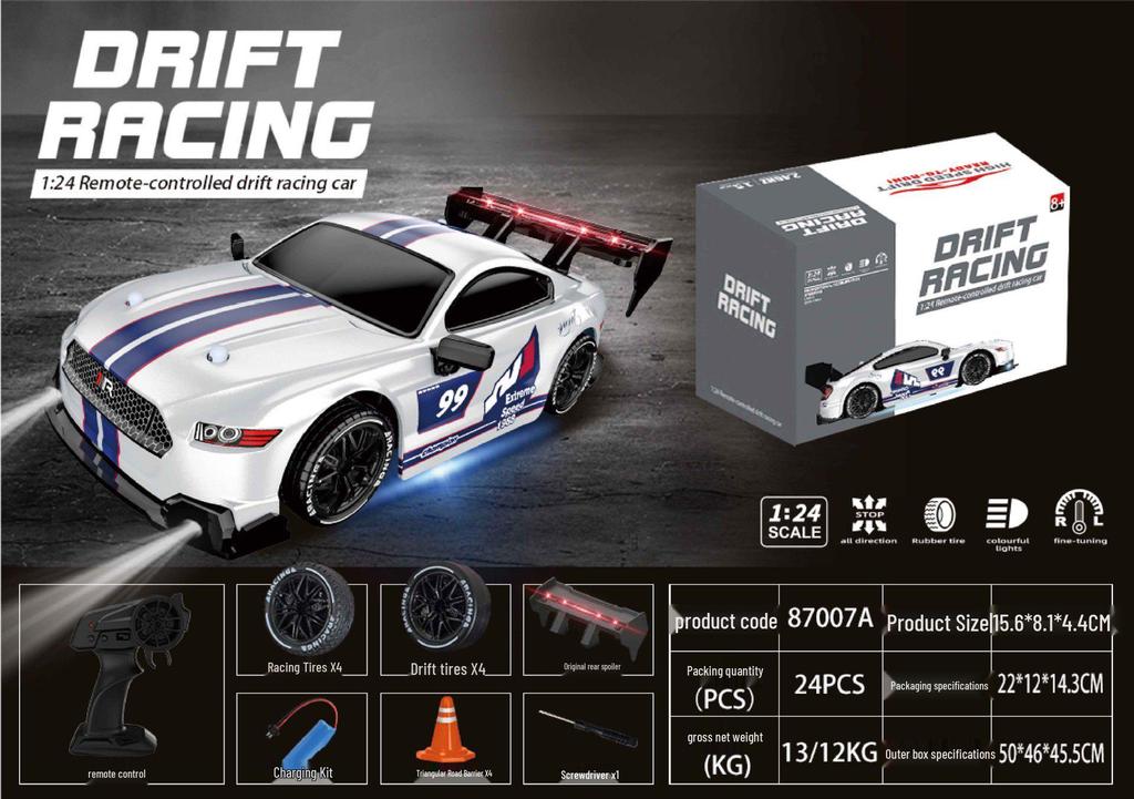 High-Speed 4WD RC Drift Car with Lights - Remote Control Racing Model