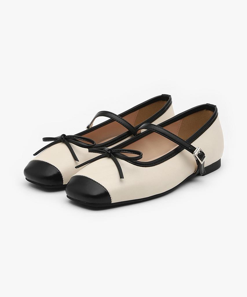 Sappun Klaen Ribbon Mary Jane Flat Shoes (1Cm) (B Type)