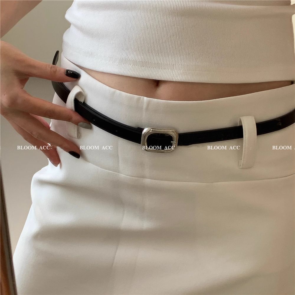 

Exquisite women s thin belt, simple retro square needle buckle, small belt, versatile, advanced matching, suit needle.