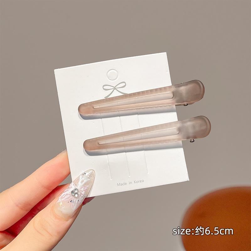 

2Pcs Transparent Matte Duck Bill Clip Positioning Clip Pad Hair Root Fluffy Hairpin Side Bangs Clip Makeup Clip Headgear Hairpin 2pcs