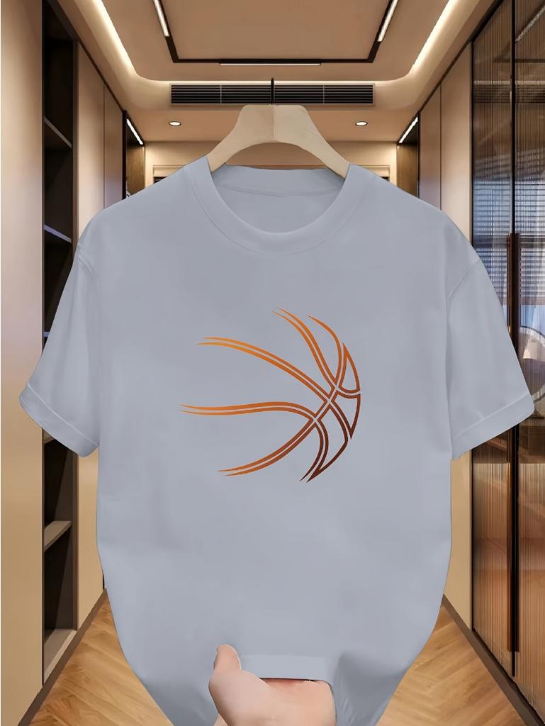 T-shirt da uomo alla moda con stampa di pallacanestro