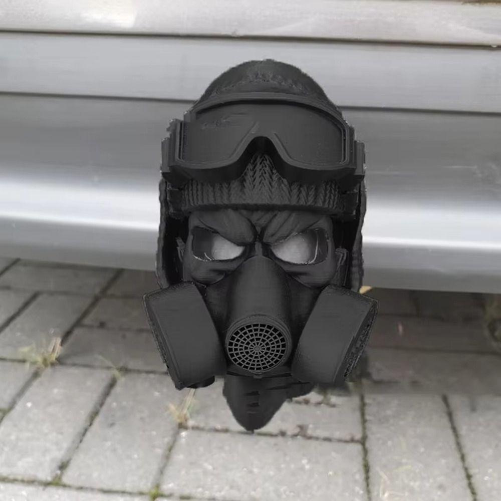 Funny 3D Printed Tow Bar Ball Cover Gas Mask Rustproof Trailer Hook Cover Steel Helmet PLA Trailer Hook Ball Cover