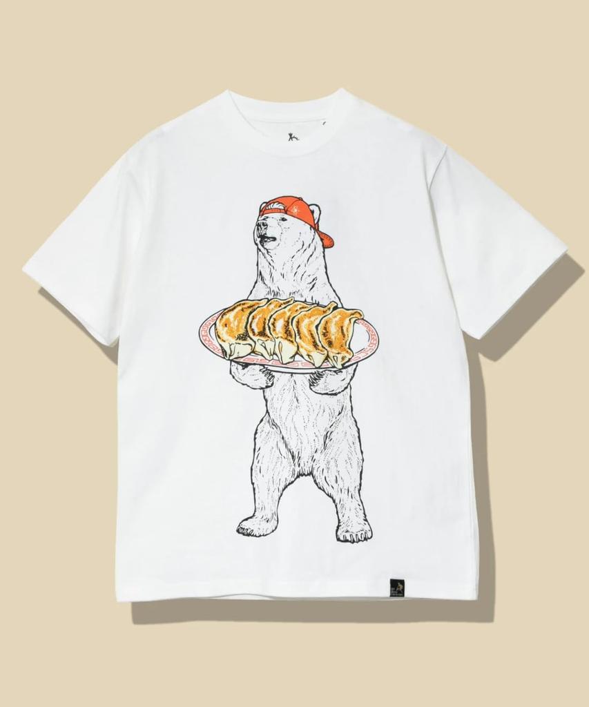 [go slow caravan] 341913USA/C Gyoza Bär T-Shirt Weiß XL