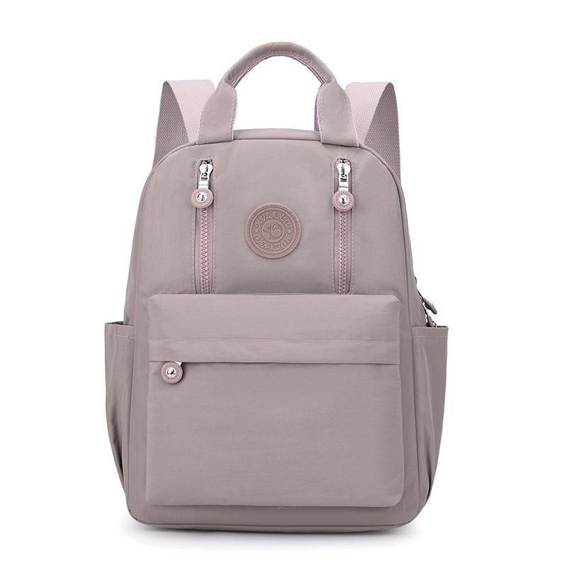 Solid Color Women's Backpack Large Capacity Nylon Backpack