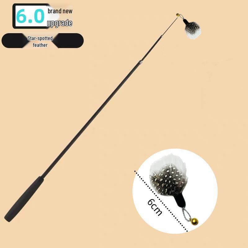 Retractable Cat Teaser Stick with Bell and Insect Replacement Head