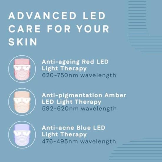 Rechargeable Led Face Mask For Men And Women 60 Min 3-In-1 Led Light Therapy For Glowing Skin, Anti-Ageing, Anti Acne, Facial At Home All Skin Type