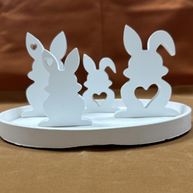 Easter Rabbit Candle Molds Heart Rabbit Silicone Mould DIY Handmade Cake Chocolate Epoxy Baking Mould for Valentines Day