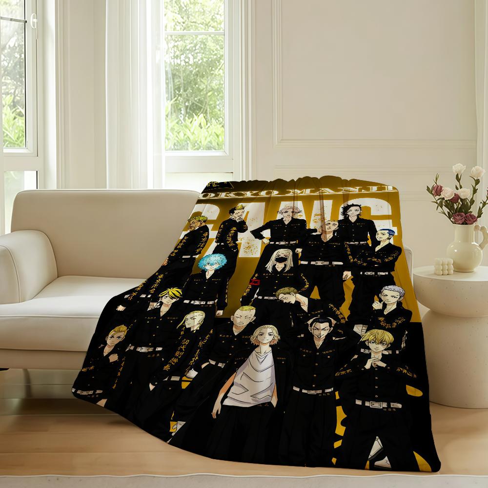 Adventure anime Tokyo Revengers Blanket For Sofa Office Bed Plane Travel Sleep Read Relax Camping Soft And Warm