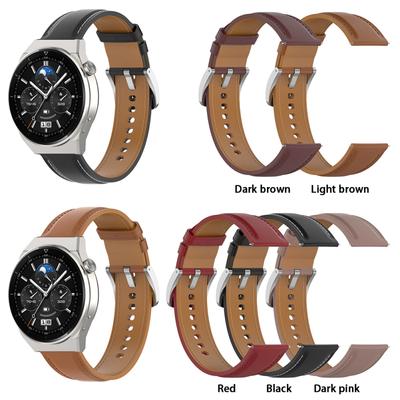 Leather Watch Band Soft Waterproof Bracelet Strap Compatible For Huawei Watch Gt3 Pro 46mm/43mm