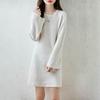 Women Sweater Dress 100% Wool MODERN NEW SAGA O-neck Knit Long Pullover Winter Jumpers Wool Long Dress Female