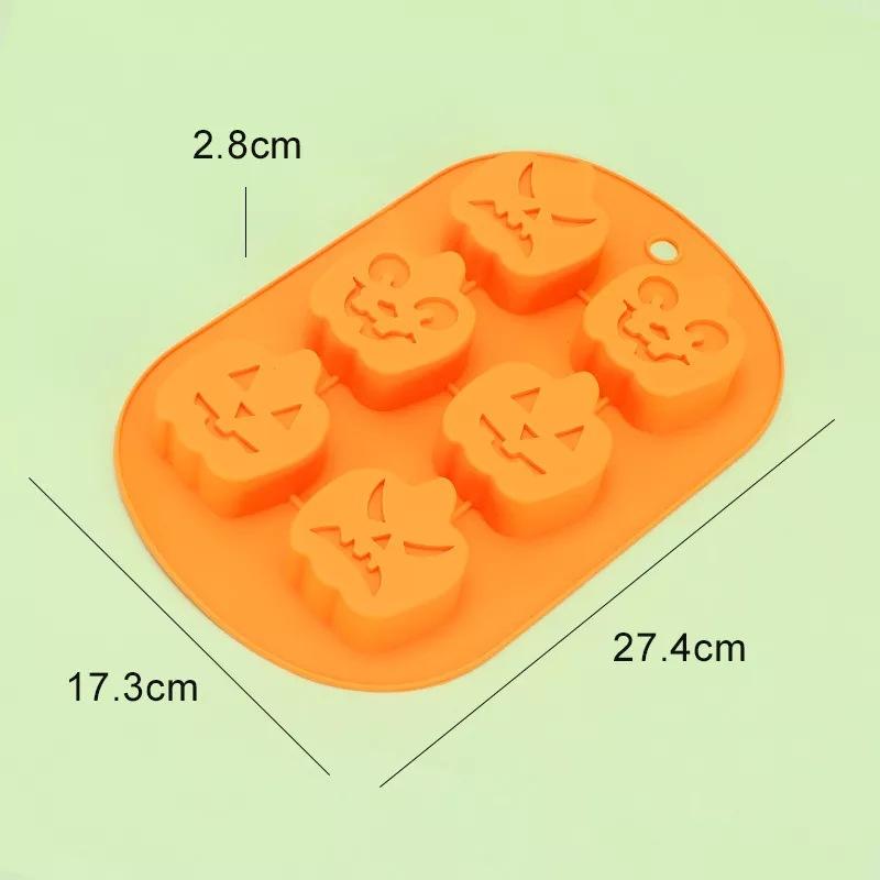 Halloween Scary Pumpkin Silicone Mold Ghost Hat Skull Ice Cube Chocolate Food Baking Tray Mold Cookie Biscuit Cake Baking Mold