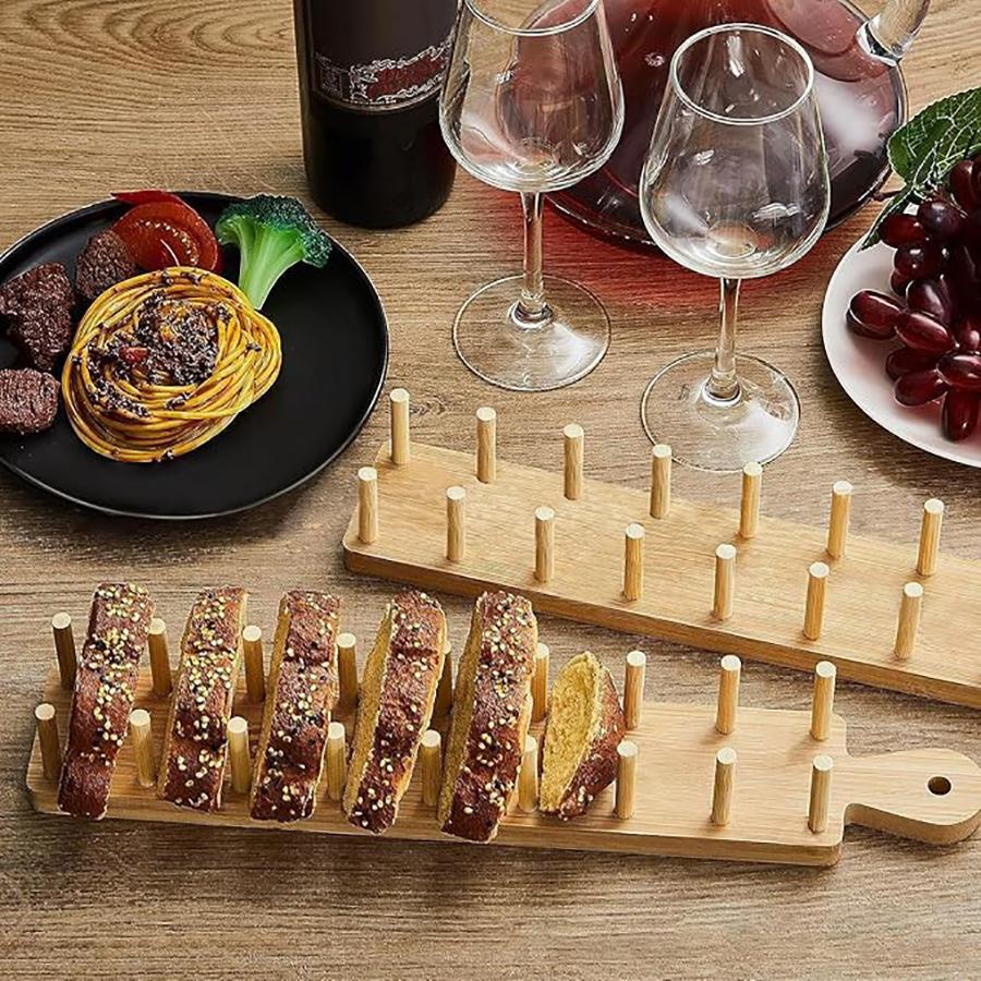 Bambus Taco Halter Jeder Taco Ständer fasst 8 Tacos Mehrzweck Lebensmittelständer Taco Ständer für harte Schalen für Küche Charcuterie Tortillas