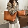 Bag Women's 2025 New Fashion Versatile Shoulder PU Large Bag Simple Retro Large Capacity Women's Portable Tote Bag