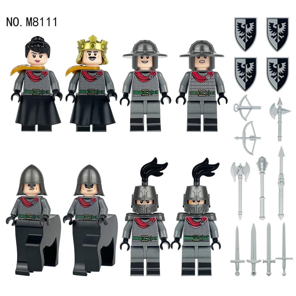 Mittelalterliche Black Hawk Ritter Soldatenfigur Bausteine Kinderspielzeug