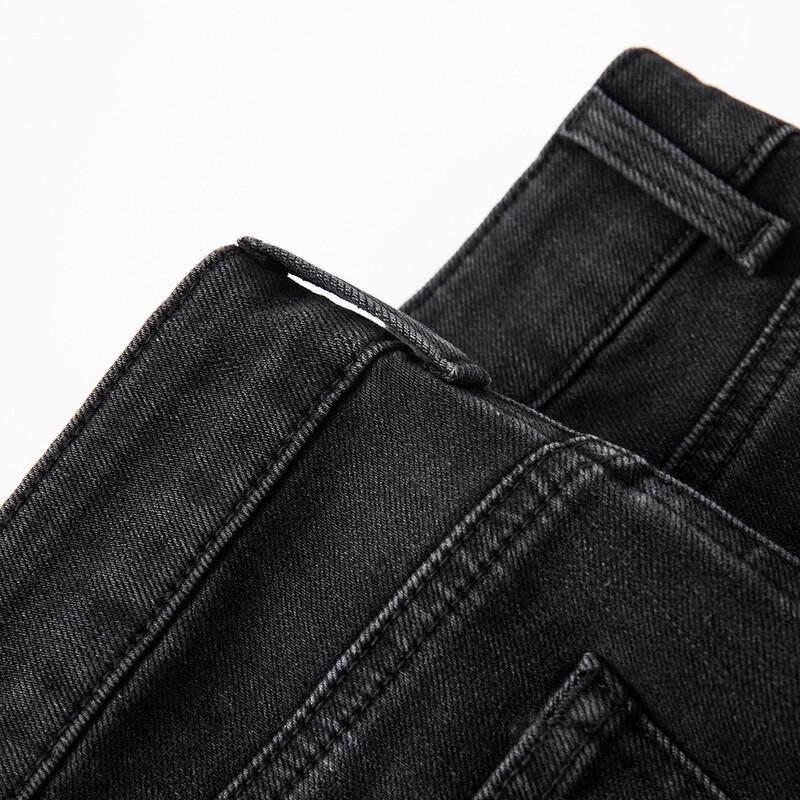 Jeans Skinny RAIN.CUN da Donna Nero-Grigio a Vita Alta con Fodera in Pile