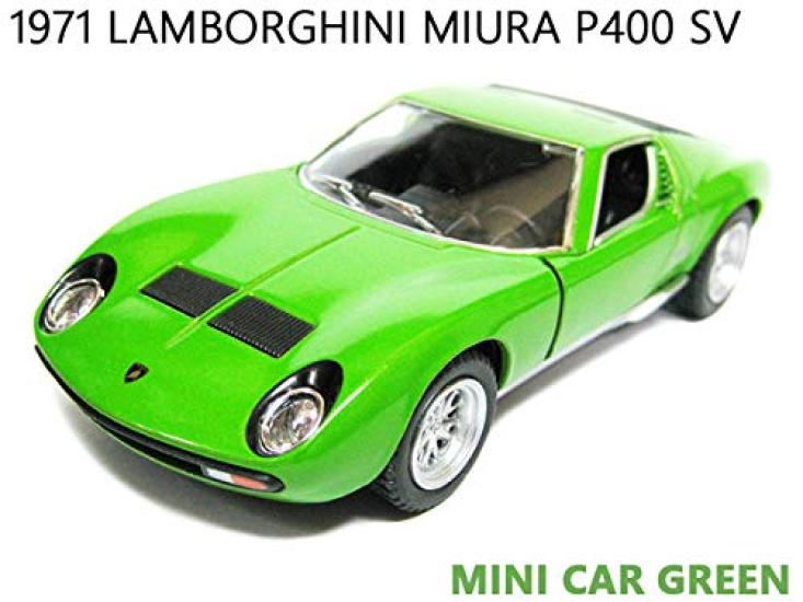 1971 Lamborghini P400 Diecast Car American Car Lamborghini Coupe Pullback Toy Car Vintage Car Sports Car Interior American Goods Miura/Green (1/34