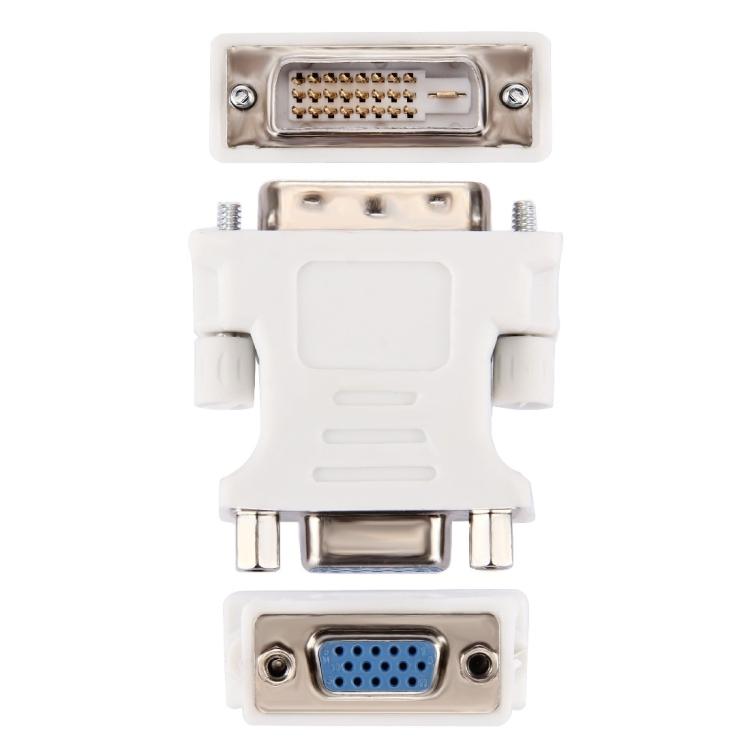 DVI 24+1 Pin Male To VGA 15Pin Female Adapter(White)