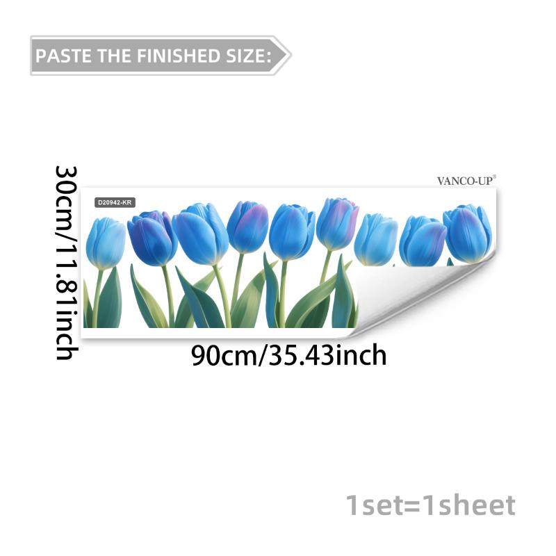 3D Tulip Flower Window Stickers Static Cling Waterproof Floral Decal Windows Decor For Home Bedroom Bathroom Glass Decoration
