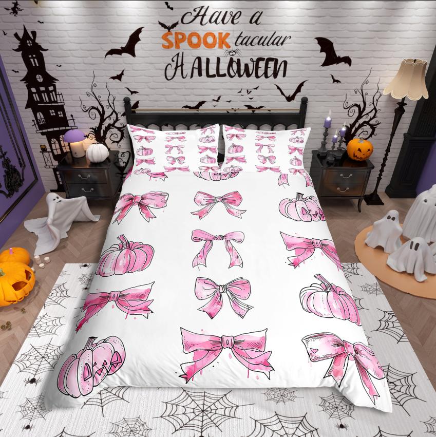 Homewish Gothic Skull Duvet Cover SetChic Flower Rose For Teens Bedding SetHappy Halloween Decor