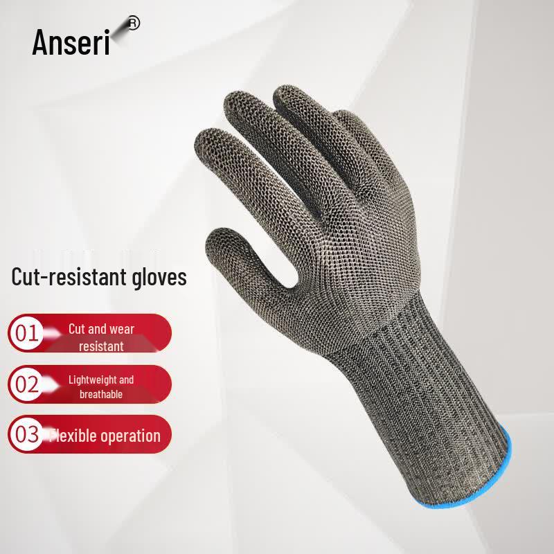 Защитная перчатка Ansell из нержавеющей стали с защитой от порезов One Size (30cm)