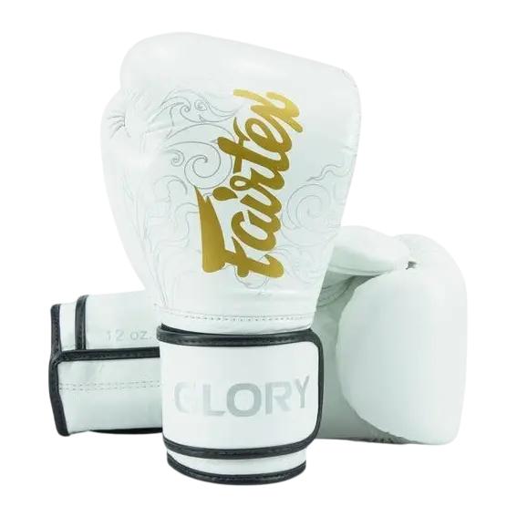 Fairtex Glory Kickboxen Wettkampf Training Boxhandschuhe Weiß 12OZ