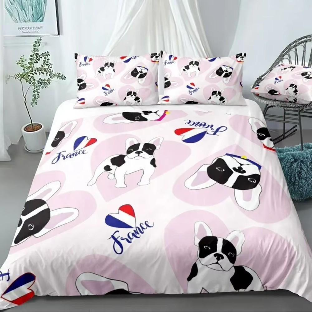Cartoon Puppy Down Comforter Set Bedding Set 3-piece Duvet Cover Set
