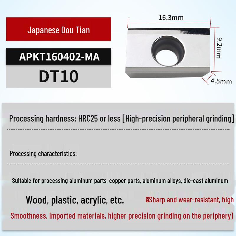 APMT1604PDER R0.8 Cermet CNC Milling Cutter Blade 1135 Machining Center Tool Head