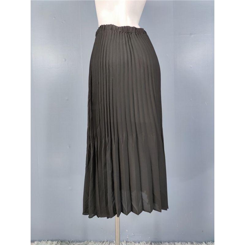 Export Single Za Home Fancy Full of Elastic High Waist Pleated Ruched Street Cool Long Summer Refreshing Black Dress