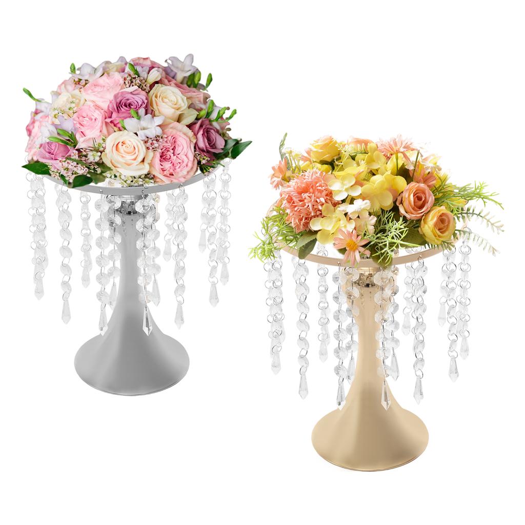 10PCS Acrylic Flower Stands Gold/Silver, Modern Crystal-like Display Stands for Centerpieces, Wedding, Party Decor